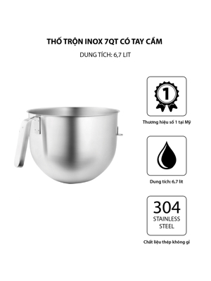 Thố trộn inox có tay cầm - KSMC7QBOWL