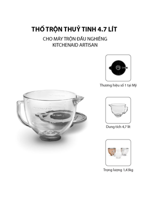 Thố trộn KitchenAid K5GB (Trắng)