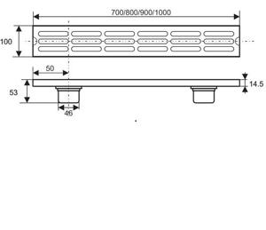 Thoát sàn inox304 Zento ZT551-90 (100x900mm)