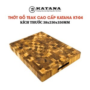 Thớt gỗ Teak đầu cây KATANA cỡ nhỏ KT04