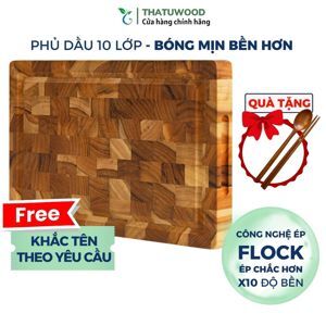 Thớt gỗ Teak đầu cây KATANA cỡ nhỏ KT04