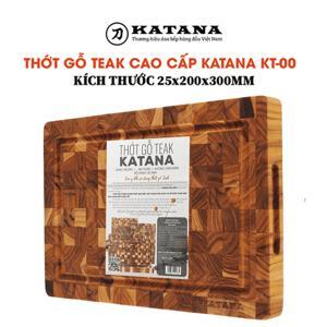 Thớt gỗ Teak đầu cây KATANA cỡ nhỏ KT00