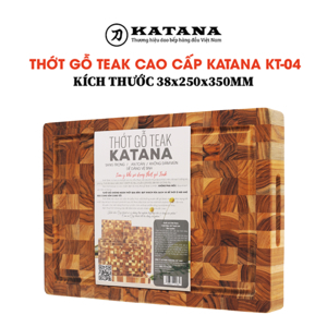 Thớt gỗ Teak đầu cây KATANA cỡ nhỏ KT04