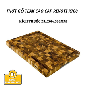 Thớt gỗ Teak đầu cây KATANA cỡ nhỏ KT00