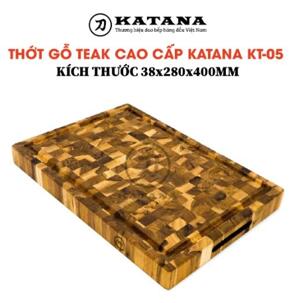 Thớt gỗ Teak đầu cây KATANA cỡ vừa KT05