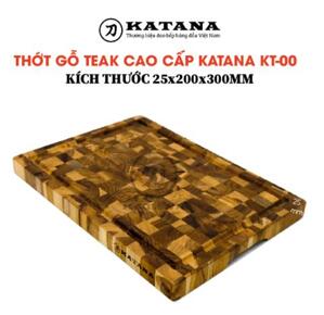 Thớt vuông gỗ Teak đầu cây KATANA cỡ nhỏ KT01