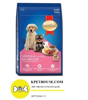 Thức ăn cho chó con Smartheart Puppy - 1.5kg, dành cho chó dưới 1 năm tuổi