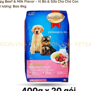 Thức ăn cho chó con Smartheart Puppy - 8kg, dành cho chó dưới 1 năm tuổi