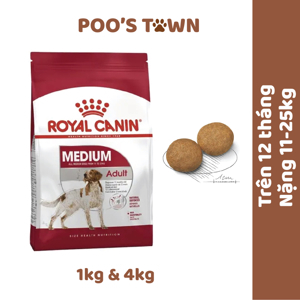 Thức ăn cho chó Royal Canin Medium Adult - 4kg, dành cho chó từ 11-25kg và trên 12 tháng tuổi