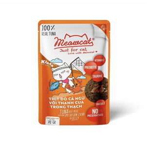 Thức ăn ướt cho mèo Meowcat Vị cá ngừ & thanh cua Jelly 70g