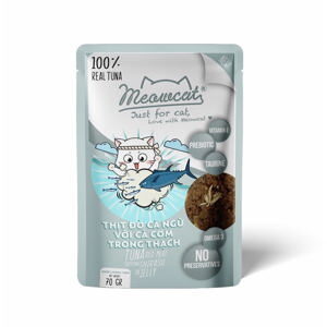 Thức ăn ướt cho mèo Meowcat Vị cá ngừ & cá cơm Jelly 70g
