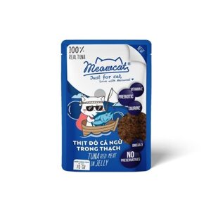 Thức ăn ướt cho mèo Meowcat Vị cá ngừ thịt đỏ Jelly 70g