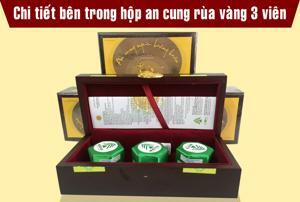 Thực phẩm chức năng An cung ngưu hoàng hoàn rùa vàng hộp 3 viên