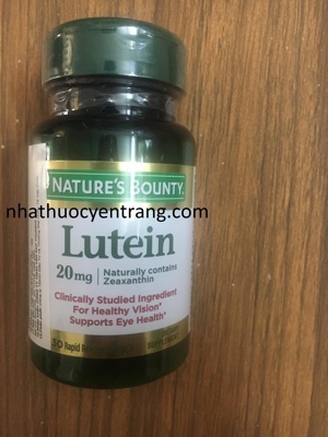 Thực Phẩm Chức Năng Hỗ Trợ Tăng Cường Thị Lực Nature’s Bounty Lutein 20mg (30 Viên)