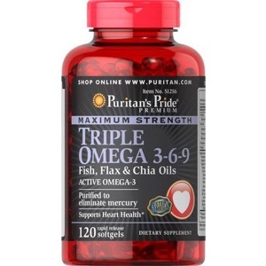 Thực phẩm chức nắng Maximum strength Triple Omega 3-6-9 Fish, Flax & Chia Oils