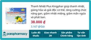 Thực phẩm chức năng thanh nhiệt Kingphar 12 gói