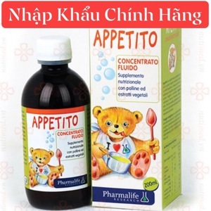 Thực phẩm Siro Appetito Bimbi - giúp trẻ ăn ngon chai 200ml