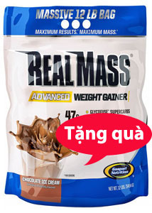Thực Phẩm Tăng Cân Gaspari Real Mass 12 lbs 5.5 kg (Chocolate Ice Cream)