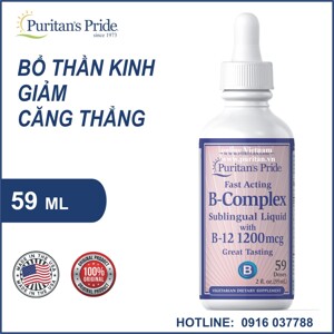 Thức uống bổ sung Vitamin nhóm B Puritan's Pride B-Complex Sublingual Liquid 59ml