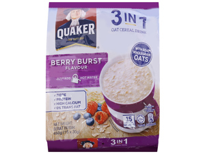 Thức uống yến mạch Quaker 3in1 Vị Berry Burst Gói 450g