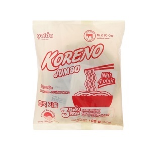 Thùng 10 túi Mì Koreno Jumbo bò cay 1kg