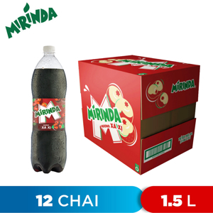 Thùng 12 chai nước ngọt Mirinda hương xá xị 1.5 lít