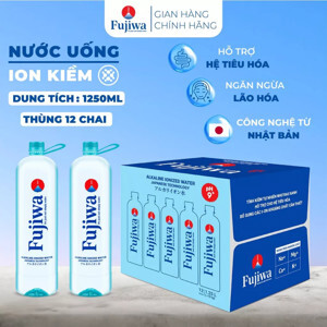 Thùng 12 chai nước uống i-on kiềm Fujiwa 1.25 lít