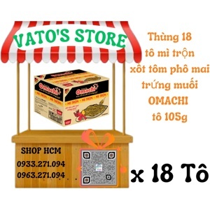 Thùng 12 hộp mì trộn Omachi xốt tôm phô mai trứng muối 105g