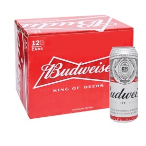 Thùng 12 lon bia Budweiser 500ml