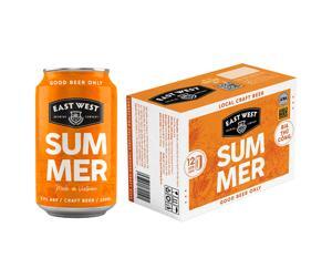 Thùng 12 lon bia East West Summer Hefeweizen 330ml
