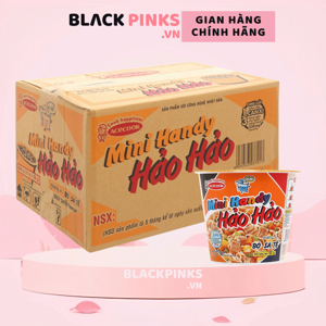 Thùng 12 ly mì ăn liền Mini Handy Hảo Hảo vị bò sa tế 53g