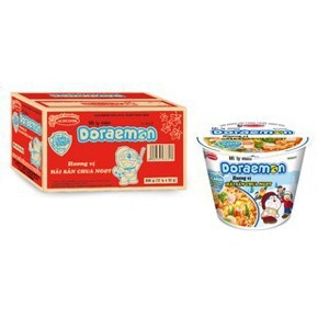 Thùng 12 ly mì mini Doraemon hải sản chua ngọt 53g