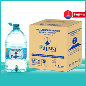 Thùng 2 chai nước uống i-on kiềm Fujiwa 6 lít