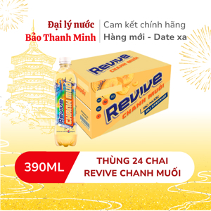 Thùng 24 chai nước bù khoáng Revive chanh muối 390ml