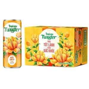 Thùng 24 lon nước cam ép Twister Tropicana 320ml