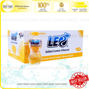 Thùng 24 chai nước khoáng có ga Leo vị chanh muối 350ml