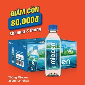 Thùng 24 chai nước khoáng thiên nhiên không ga Miocen 350ml