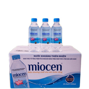 Thùng 24 chai nước khoáng thiên nhiên không ga Miocen 350ml