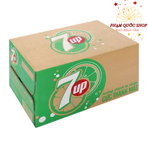 Thùng 24 chai nước ngọt 7 Up vị chanh 390ml