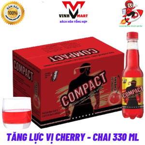 Thùng 24 chai nước tăng lực Compact vị cherry 330ml