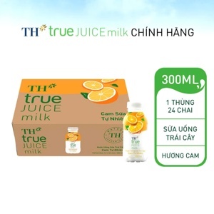 Thùng 24 chai nước uống sữa trái cây TH True Juice Milk cam 300ml