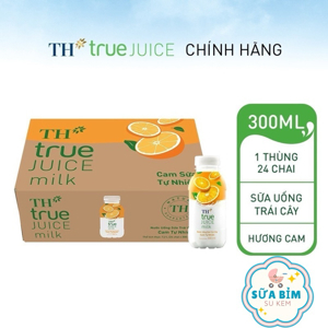 Thùng 24 chai nước uống sữa trái cây TH True Juice Milk cam 300ml