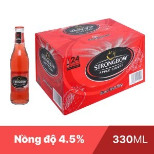 Thùng 24 chai Strongbow dâu 330ml