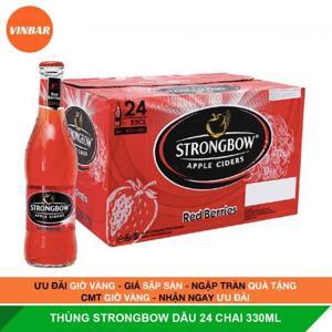 Thùng 24 chai Strongbow dâu 330ml