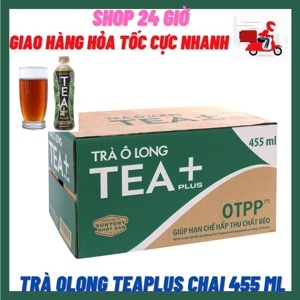 Thùng 24 chai trà ô long Tea Plus 455ml