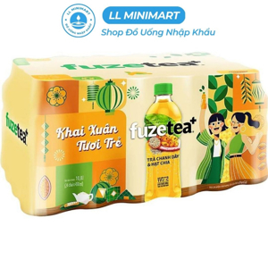 Thùng 24 chai trà xanh matcha Tea Plus 455ml