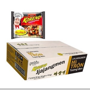 Thùng 24 gói mì trộn tương đen Koreno Jjajangmen 115g