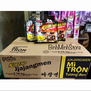 Thùng 24 gói mì trộn tương đen Koreno Jjajangmen 115g