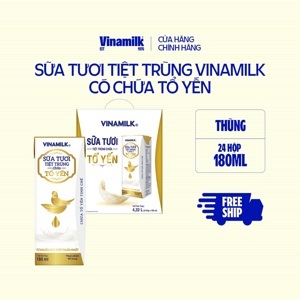 Thùng 24 hộp sữa tươi tiệt trùng chứa tổ yến Vinamilk 180ml