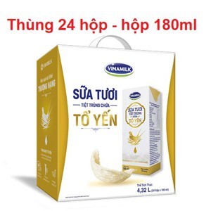 Thùng 24 hộp sữa tươi tiệt trùng chứa tổ yến Vinamilk 180ml